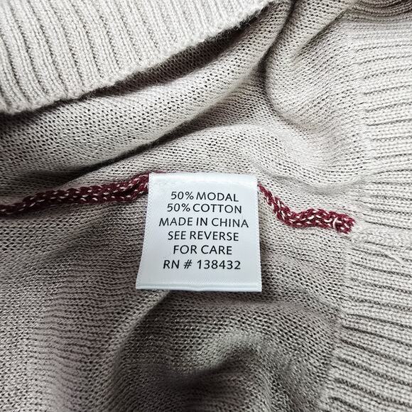 Modcloth Cardigan Sweater Size XL Paris Cafe Button Front Retro Scalloped Rust - Picture 7 of 10